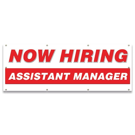 Signmission Now Hiring Assistant Manager Banner Apply Inside Accepting Application Single Sided B-96-30195